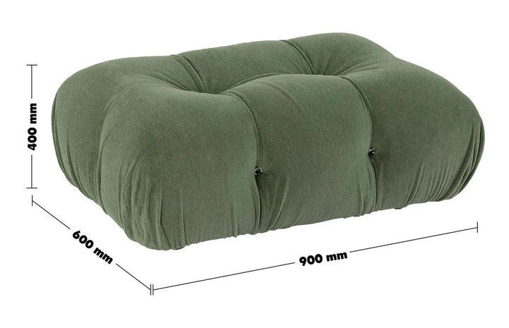 Contemporary fabric ottoman camaleonda size charts.