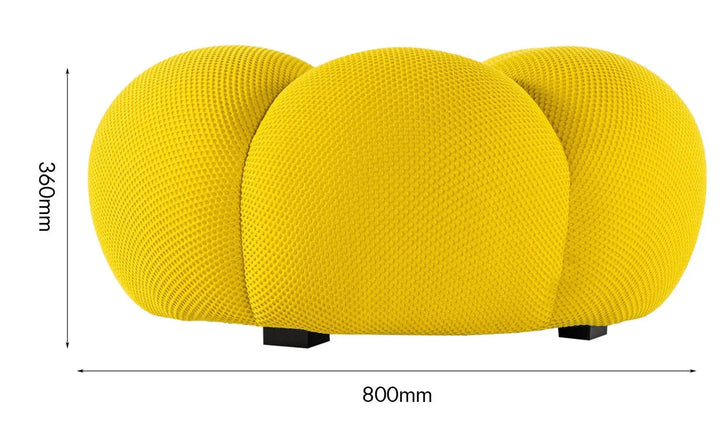 Contemporary fabric round ottoman bubble size charts.