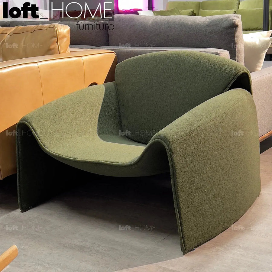 Contemporary teddy fabric 1 seater sofa le club primary product view.