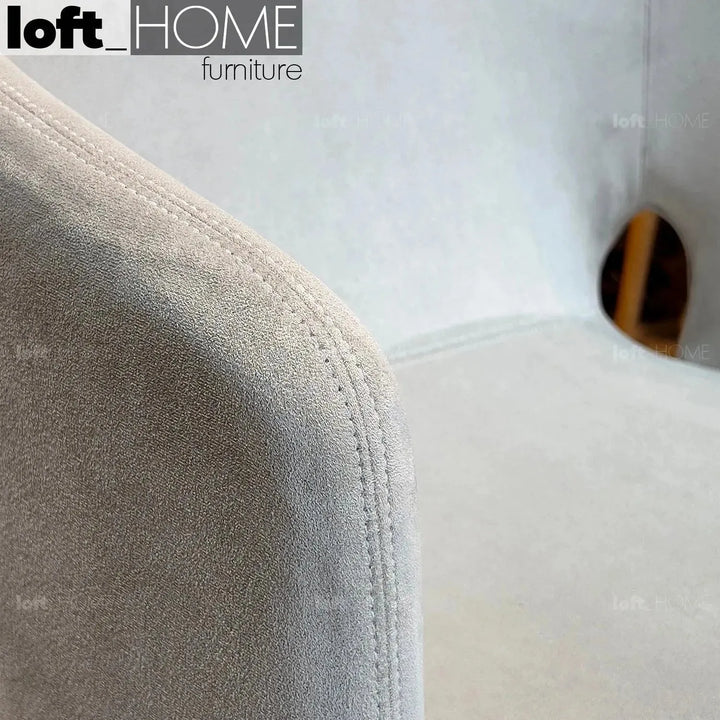 Contemporary velvet dining chair celeste in panoramic view.