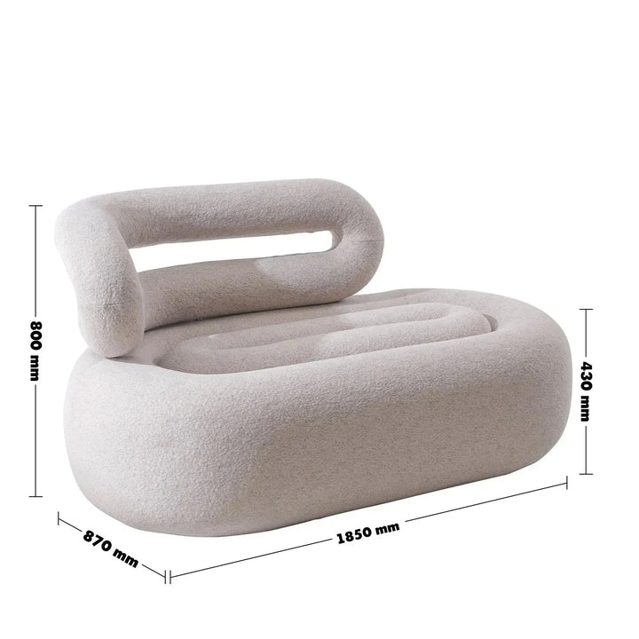 Cream boucle 2 seater sofa meringue size charts.