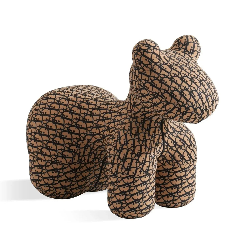 Contemporary polyethylene decor ottoman llama calf in white background.