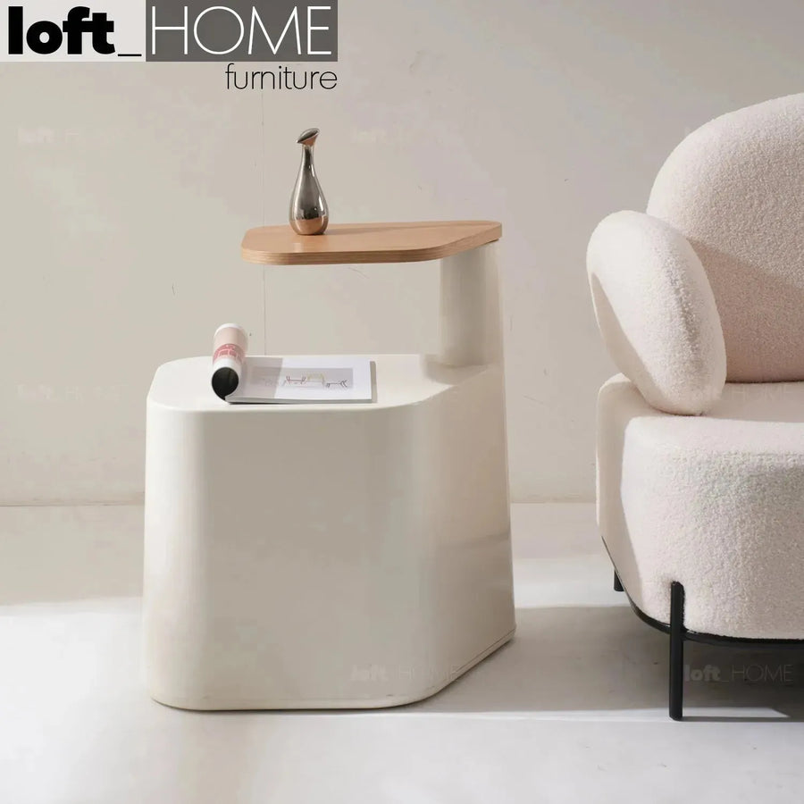 Modern wood side table tiramisu primary product view.