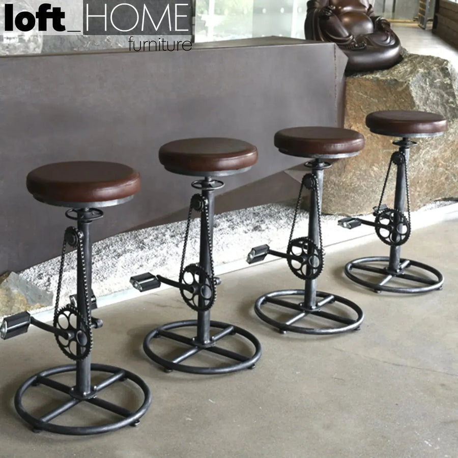 (Fast Delivery) Industrial Wood Height Adjustable Bar Stool BICYCLE Primary Product
