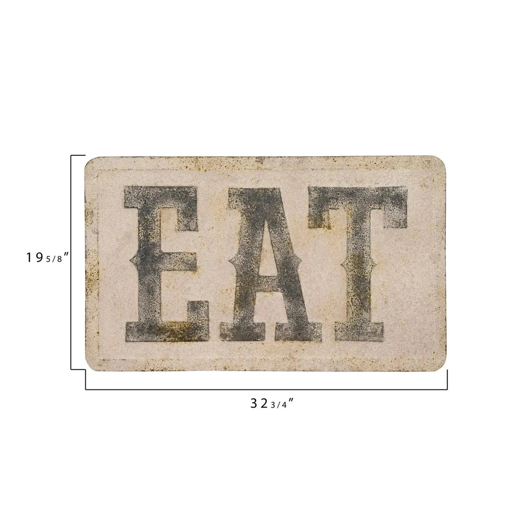 "eat" metal wall decor size charts.
