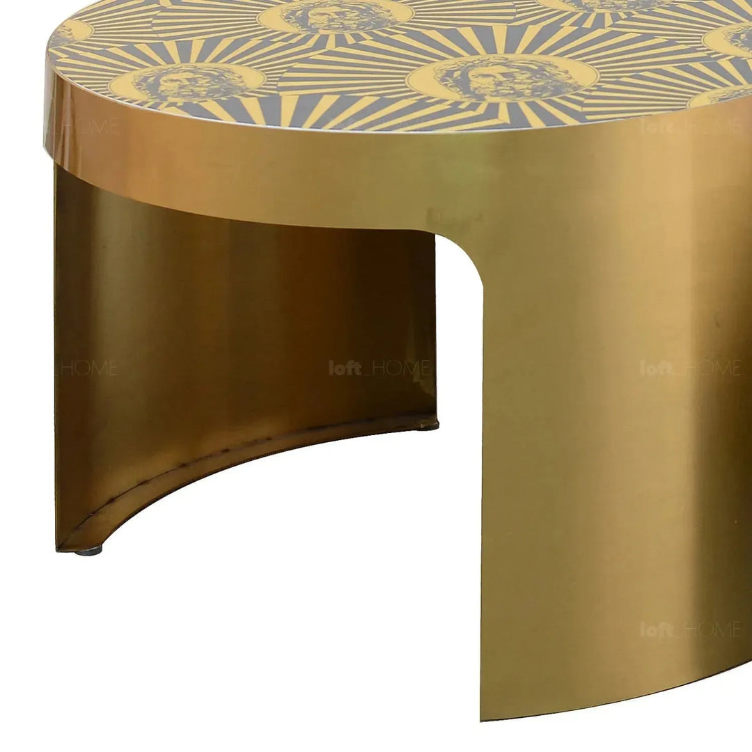 Eclectic steel coffee table roman with context.