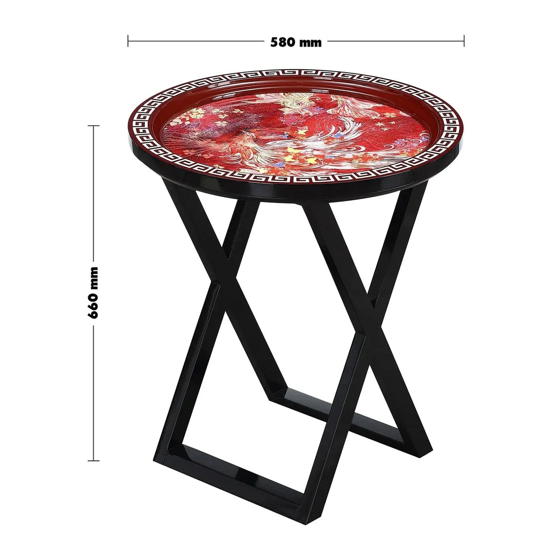 Eclectic wood side table apsara size charts.