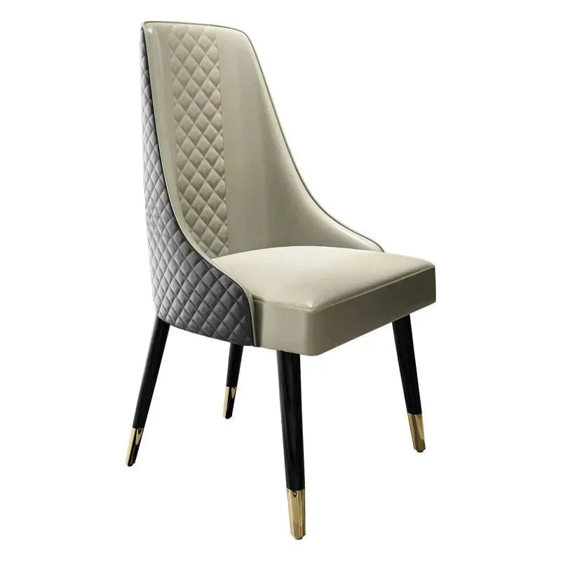 Modern Leather Dining Chair METAL MAN N7 White Background