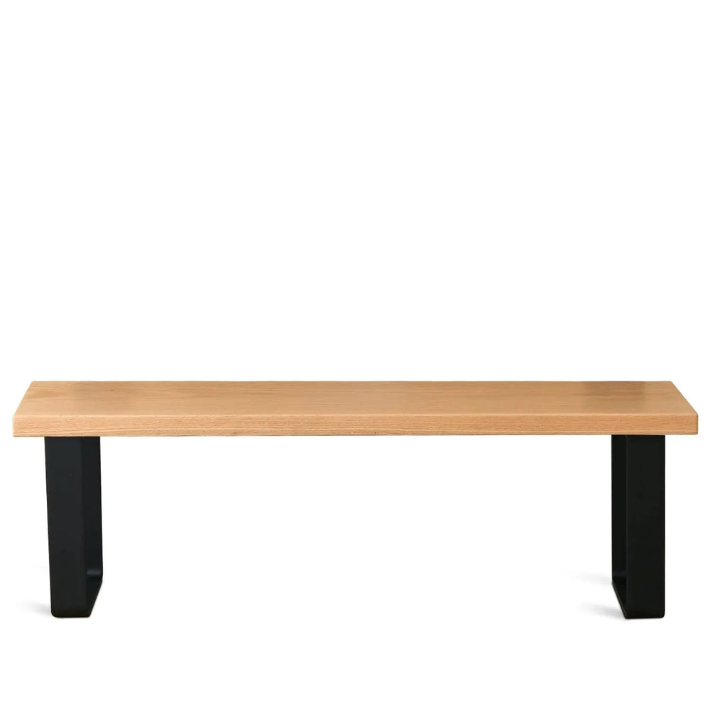 Scandinavian Wood Dining Bench U SHAPE OAK White Background