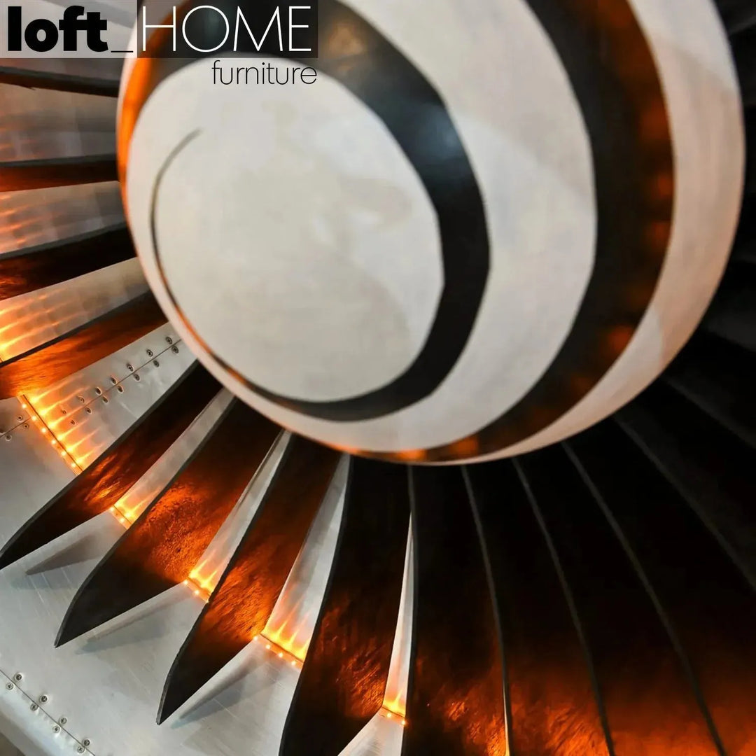 Industrial aluminium electric engine decor with context.