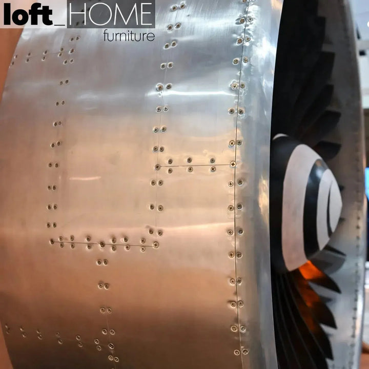 Industrial aluminium electric engine decor in details.