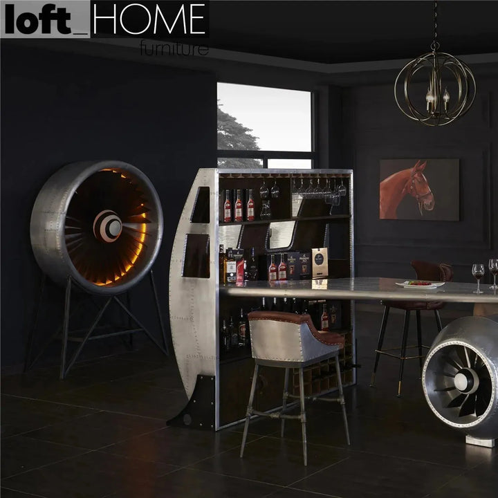 Industrial aluminium electric engine decor material variants.