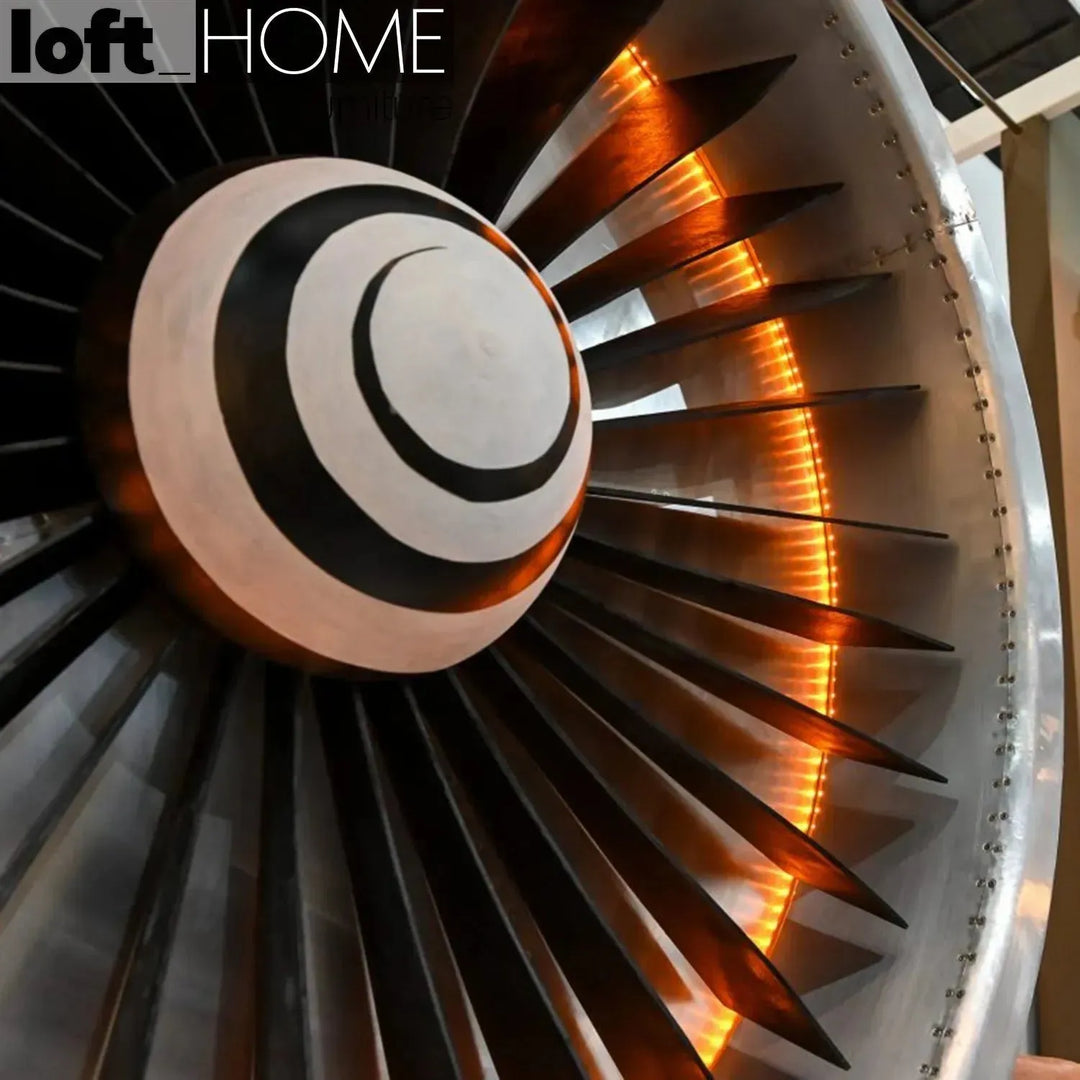 Industrial aluminium electric engine decor in close up details.