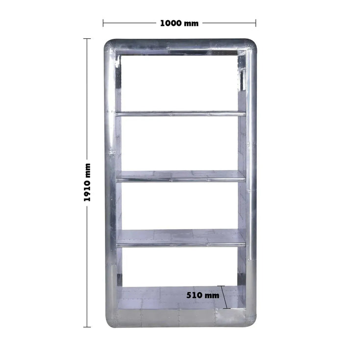 Industrial aluminium bookshelf aircraft primary product view.