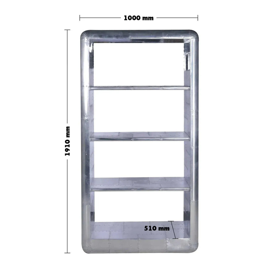 Industrial aluminium bookshelf aircraft primary product view.