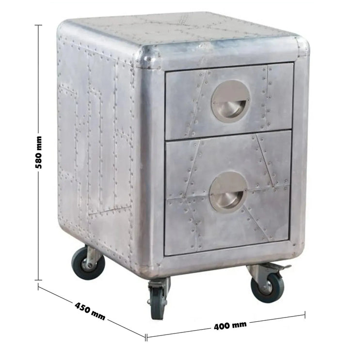 Industrial aluminium side table aircraft primary product view.