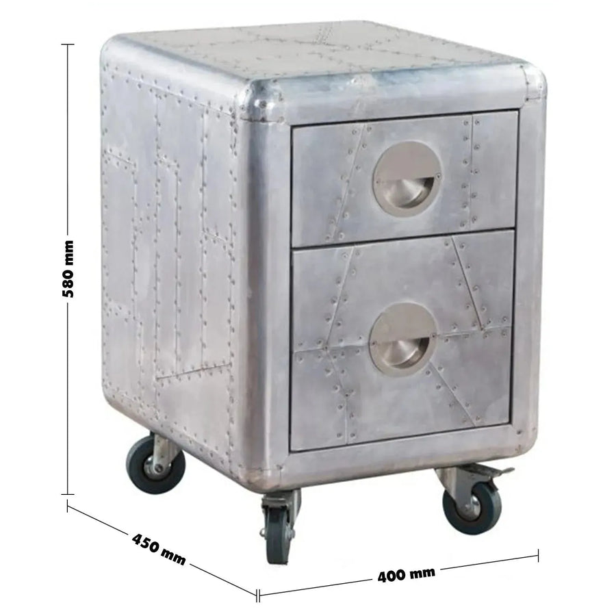 Industrial aluminium side table aircraft primary product view.