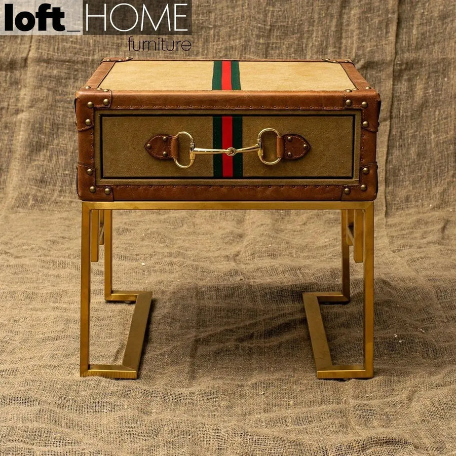 Vintage canvas side table guccio primary product view.