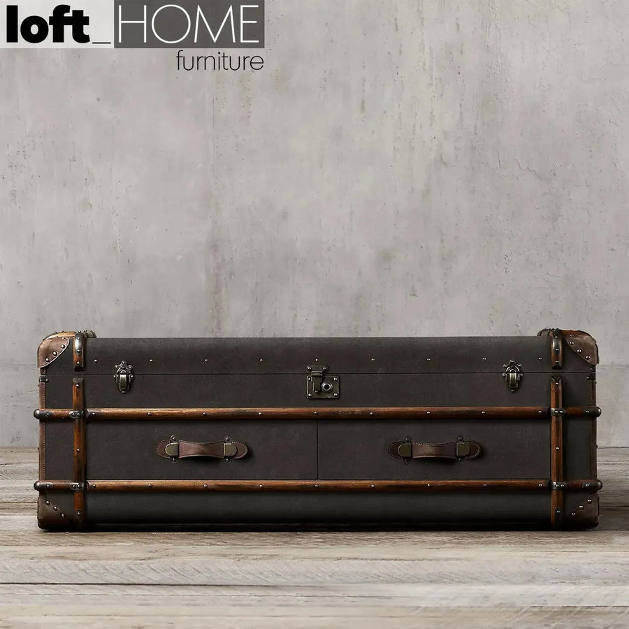 Vintage canvas tv console richards trunk primary product view.