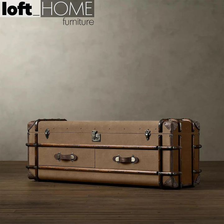 Vintage canvas tv console richards trunk material variants.