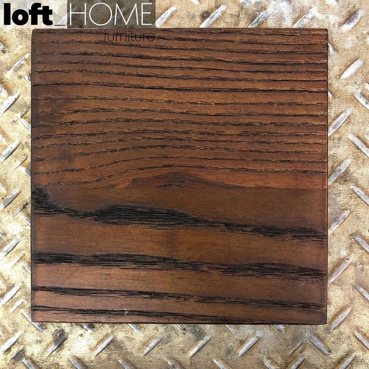 Industrial elm wood bar table hydrant material variants.