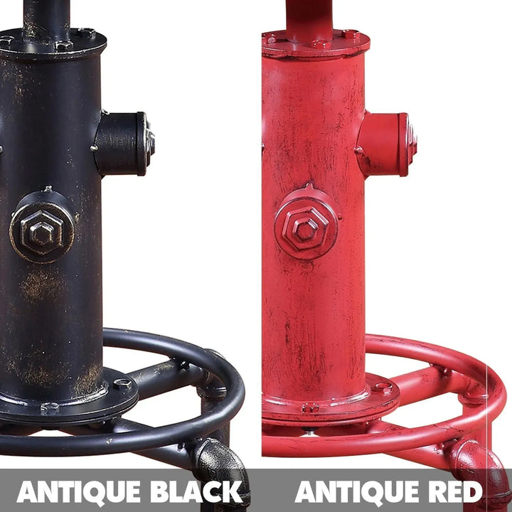 Industrial elm wood bar table hydrant color swatches.