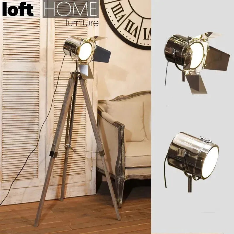 Industrial metal floor lamp tripod s material variants.