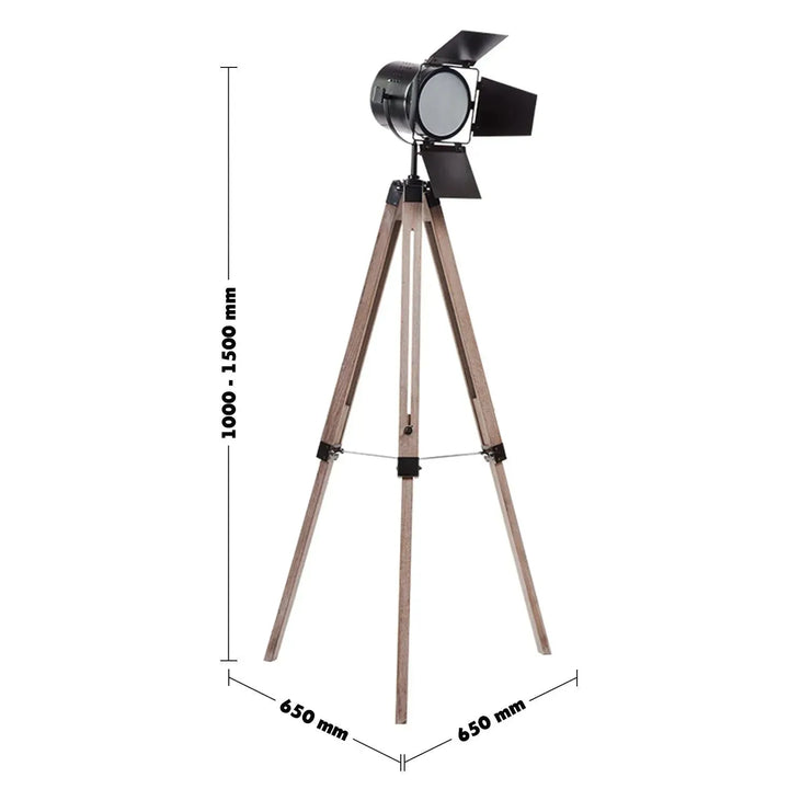 Industrial metal floor lamp tripod s size charts.