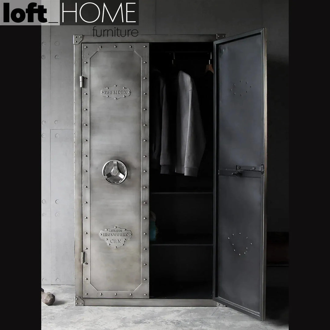Industrial metal wardrobe hatch wheel double color swatches.