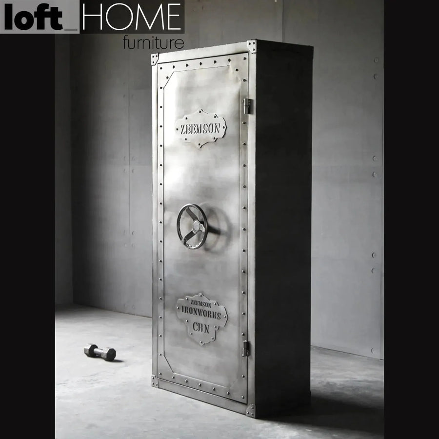 Industrial metal wardrobe hatch wheel single primary product view.