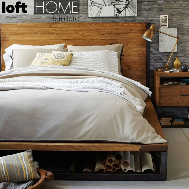 Industrial pine wood bed industrial material variants.