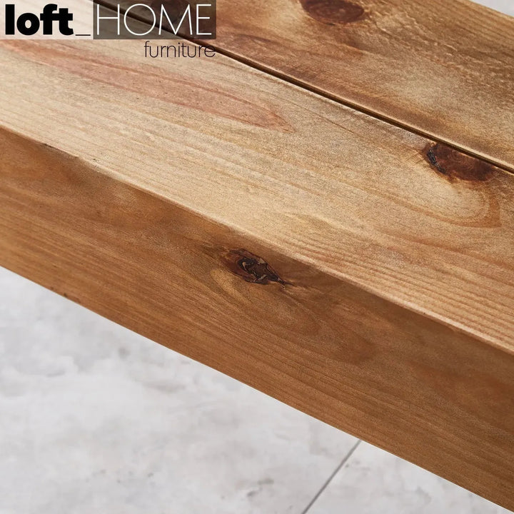 Rustic pine wood dining bench noer environmental situation.