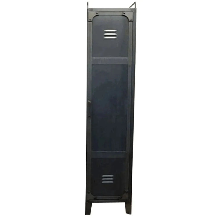 Industrial steel wardrobe mysteel in close up details.
