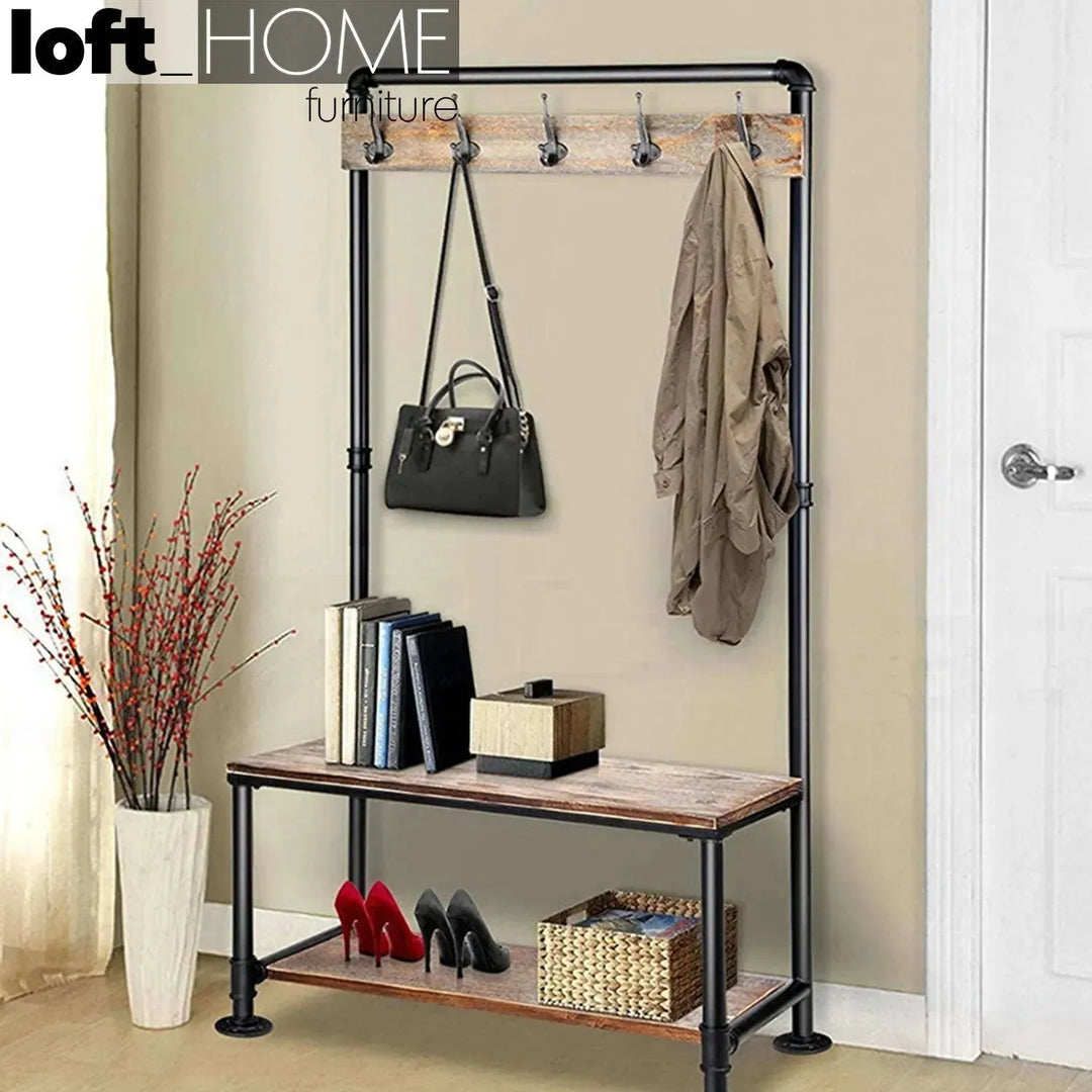 Industrial wood clothes hanger faucet color swatches.