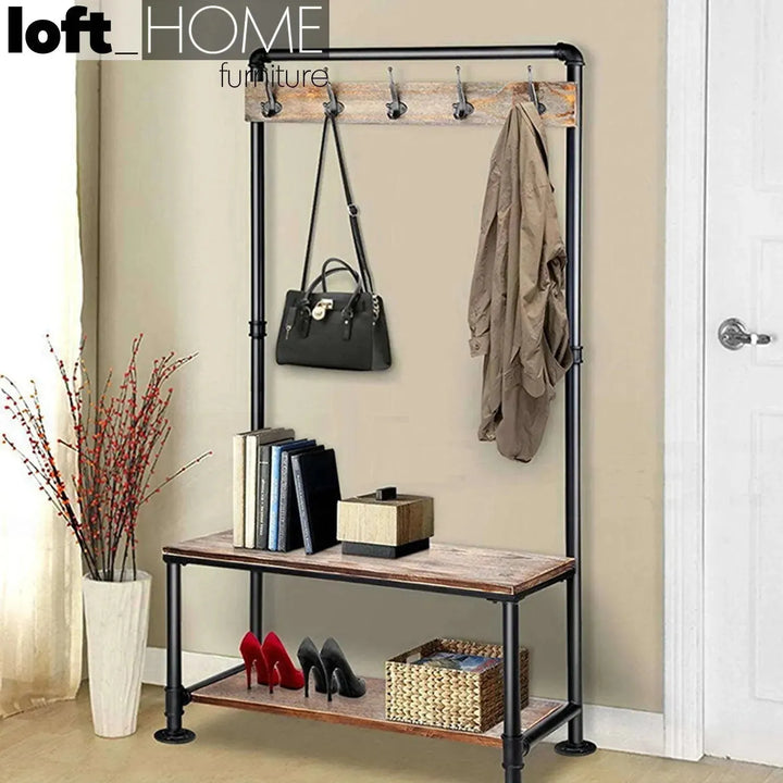Industrial wood clothes hanger faucet color swatches.