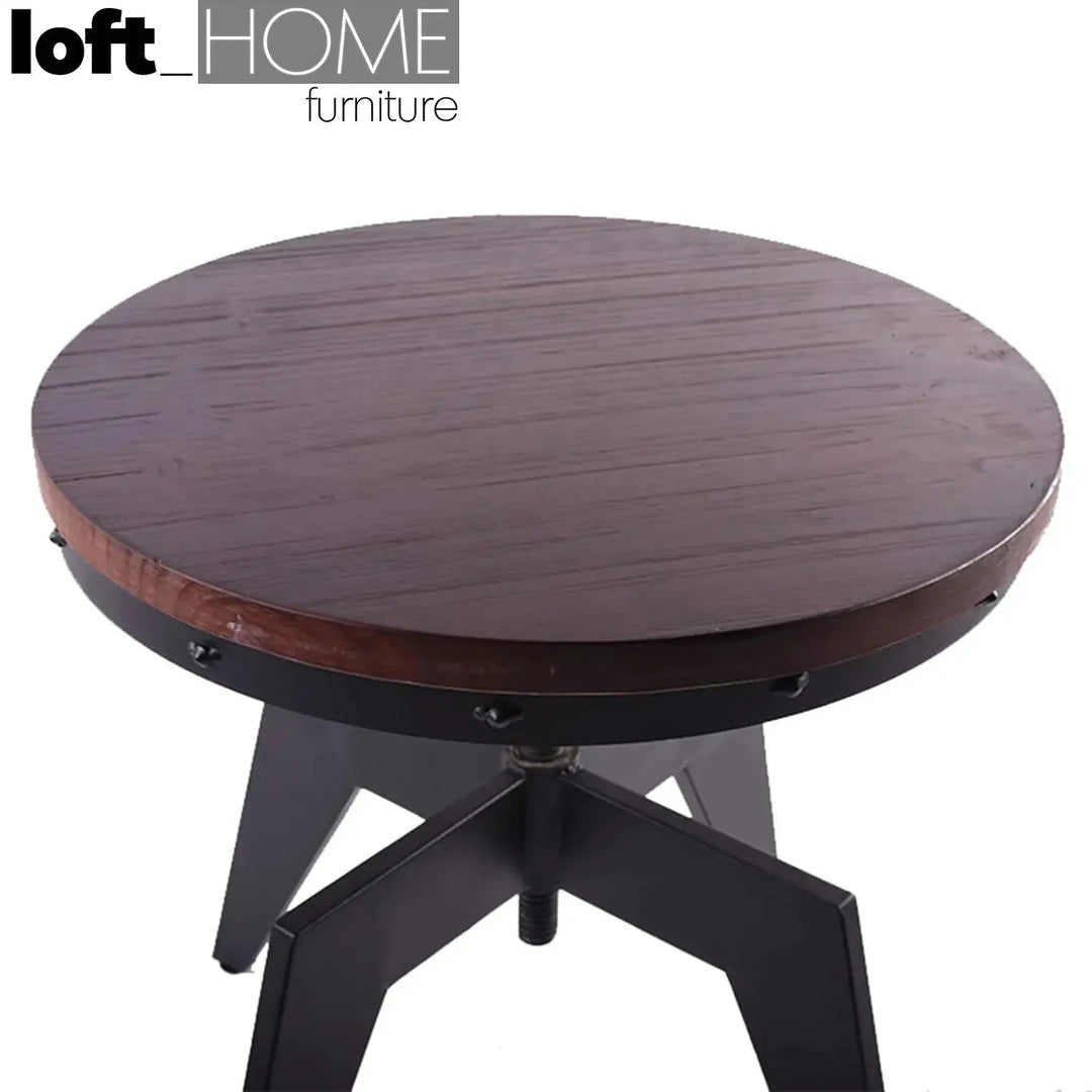 Industrial wood coffee table height adjustable color swatches.