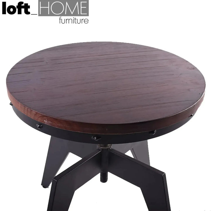 Industrial wood coffee table height adjustable color swatches.