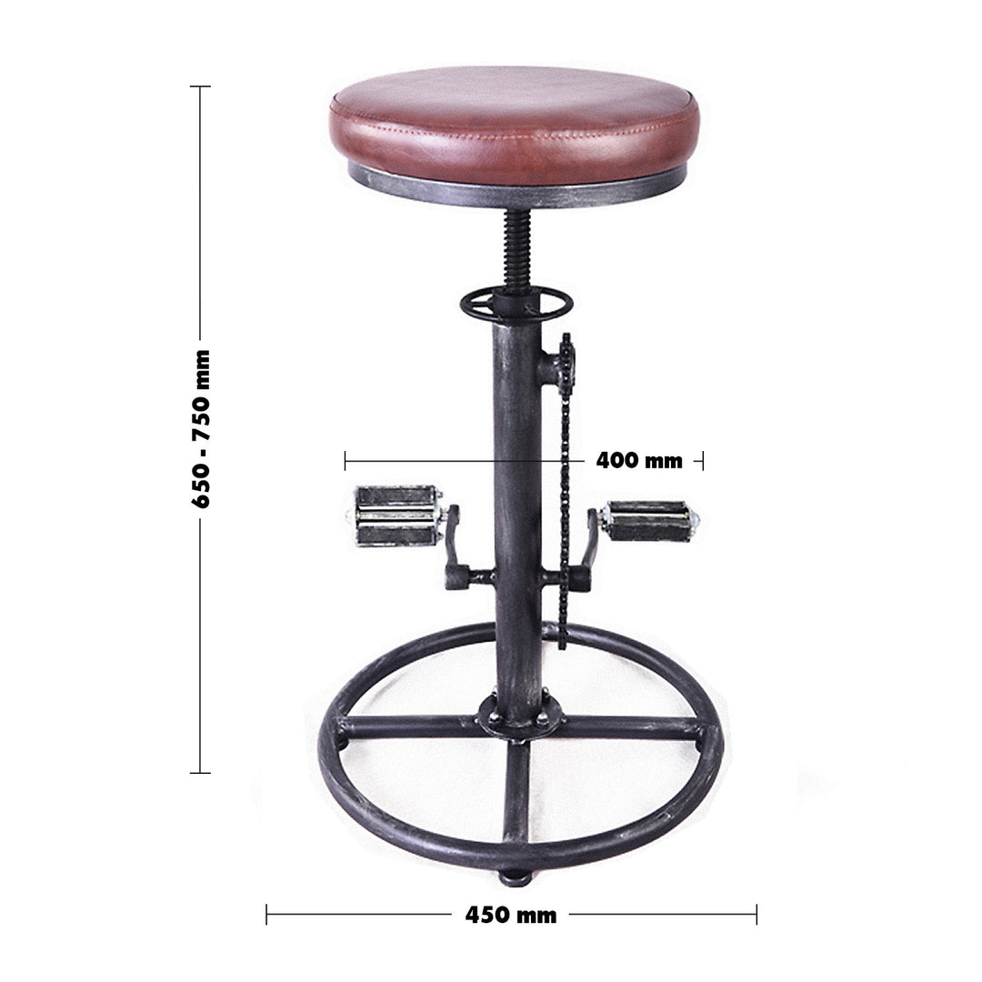 Industrial leather height adjustable bar stool bicycle size charts.