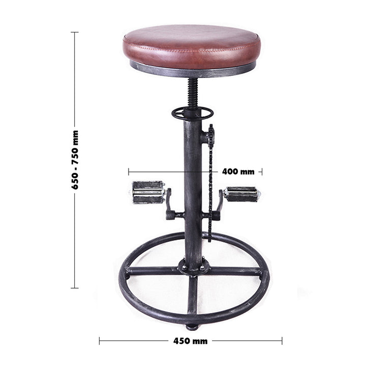 Industrial leather height adjustable bar stool bicycle size charts.