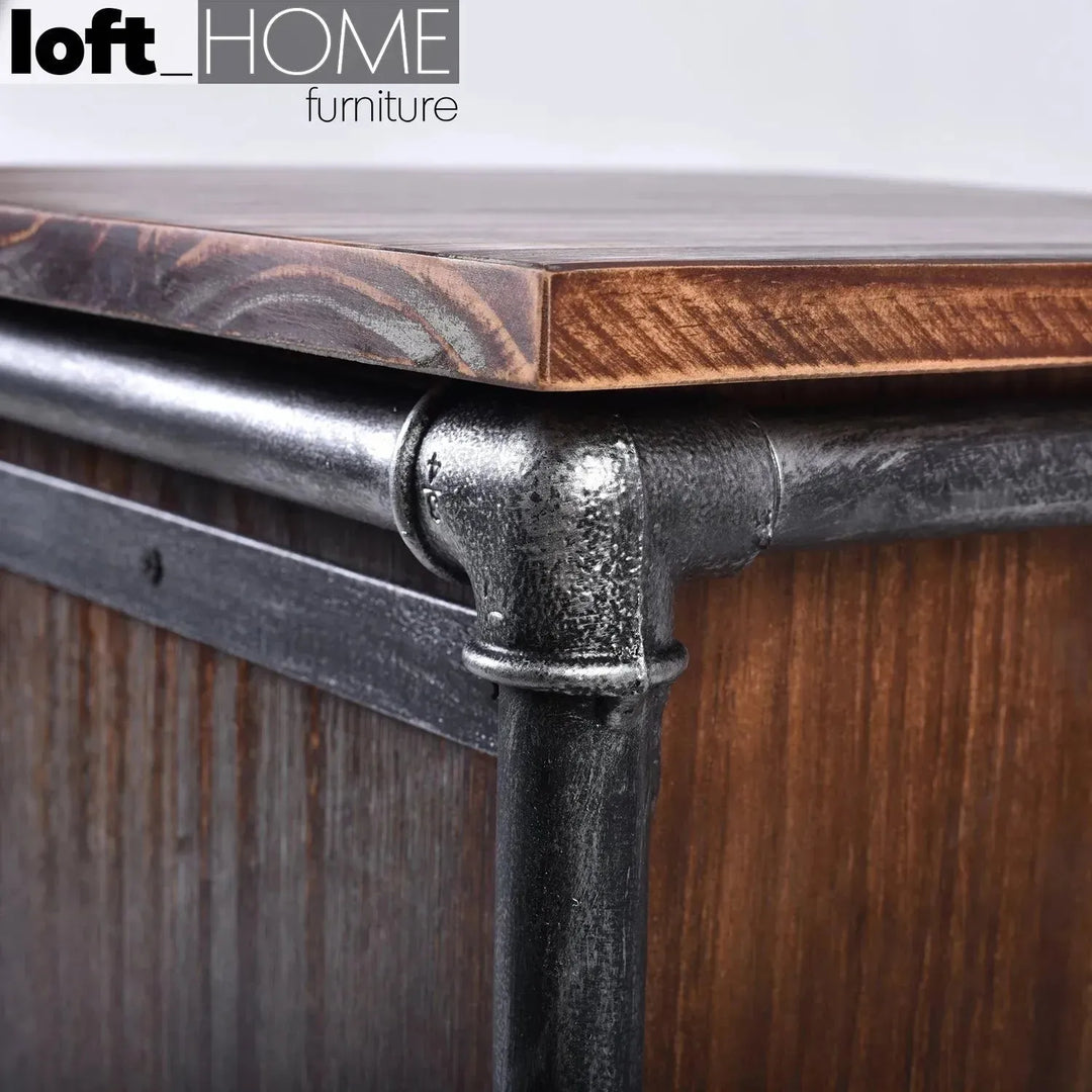 Industrial wood side table pipe color swatches.