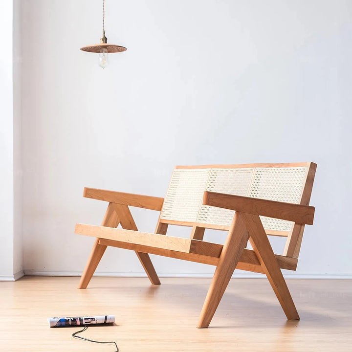 Scandinavian rattan 3 seater sofa chandigarh material variants.