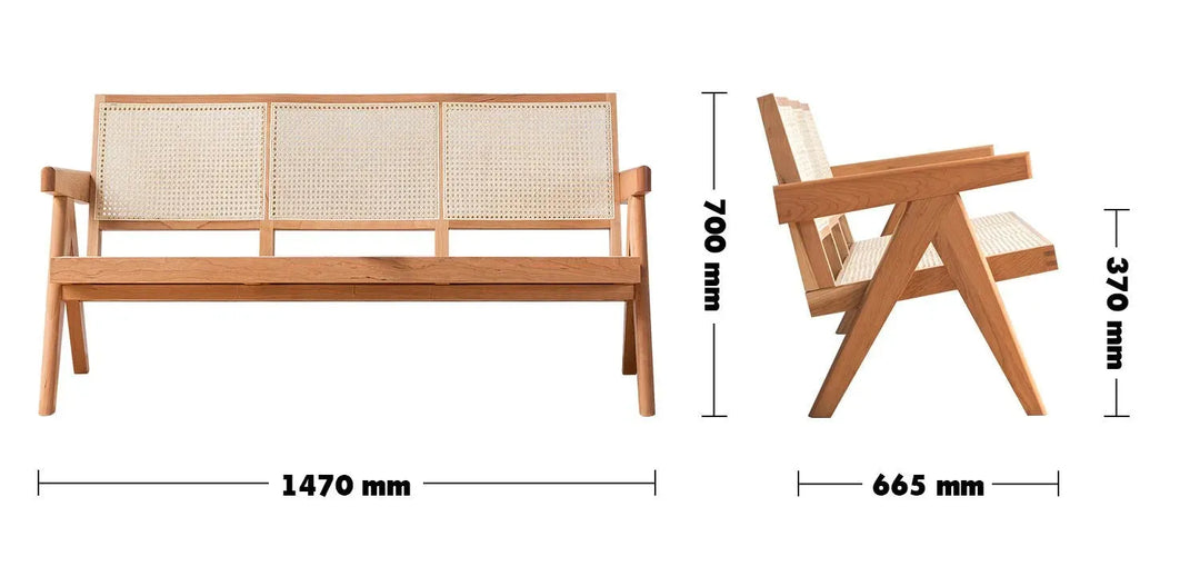 Scandinavian rattan 3 seater sofa chandigarh size charts.
