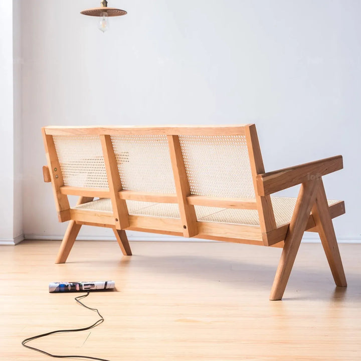 Scandinavian rattan 3 seater sofa chandigarh with context.