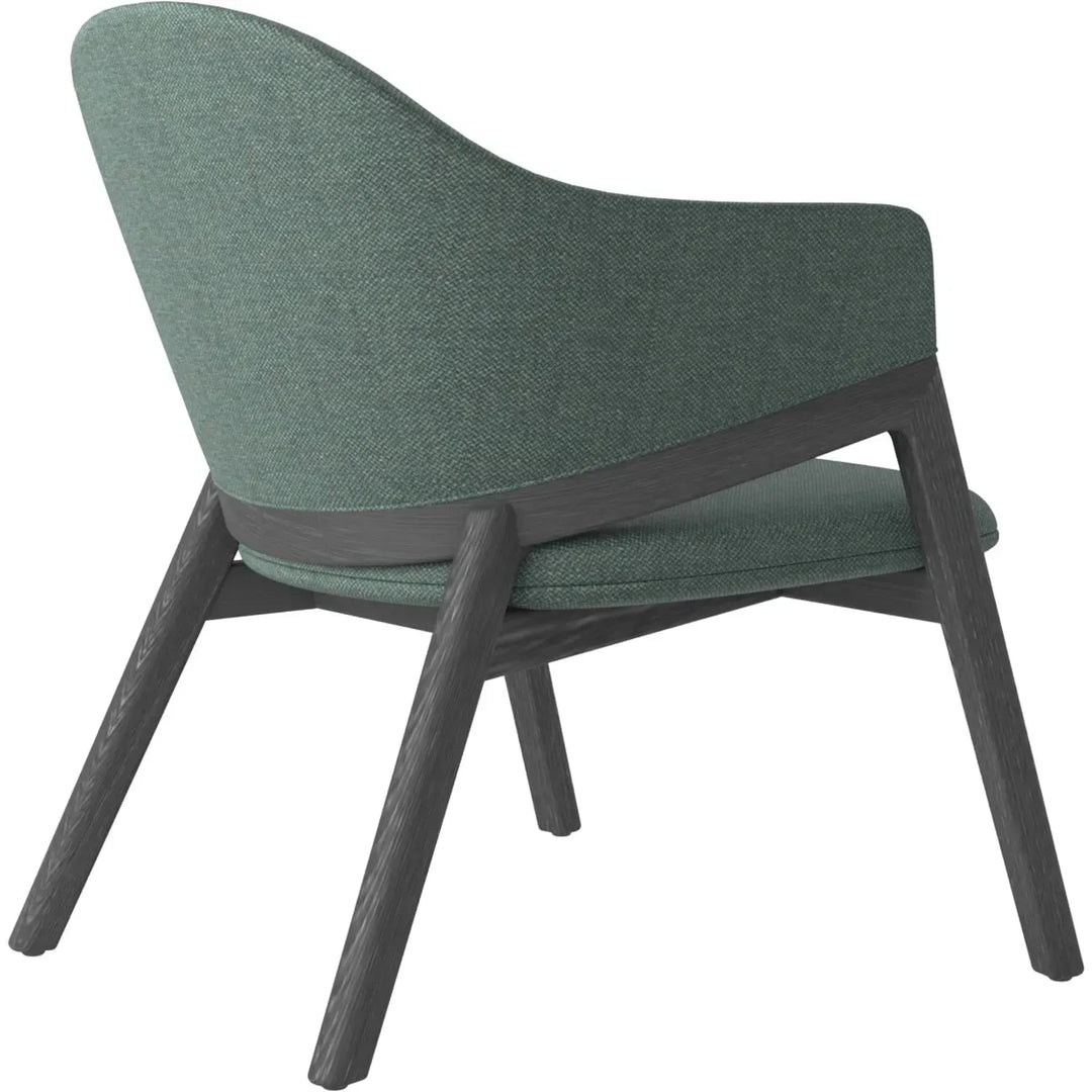 Japandi fabric 1 seater sofa hug in panoramic view.