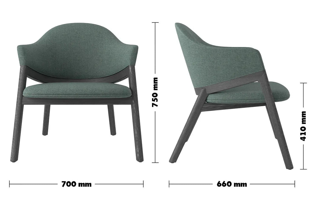 Japandi fabric 1 seater sofa hug size charts.