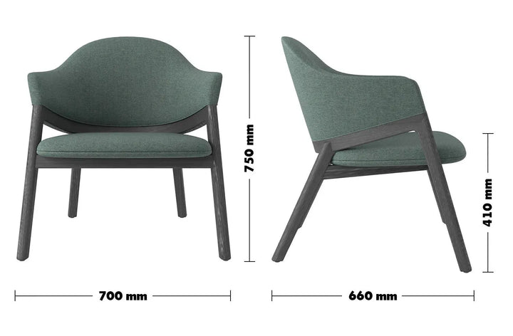 Japandi fabric 1 seater sofa hug size charts.