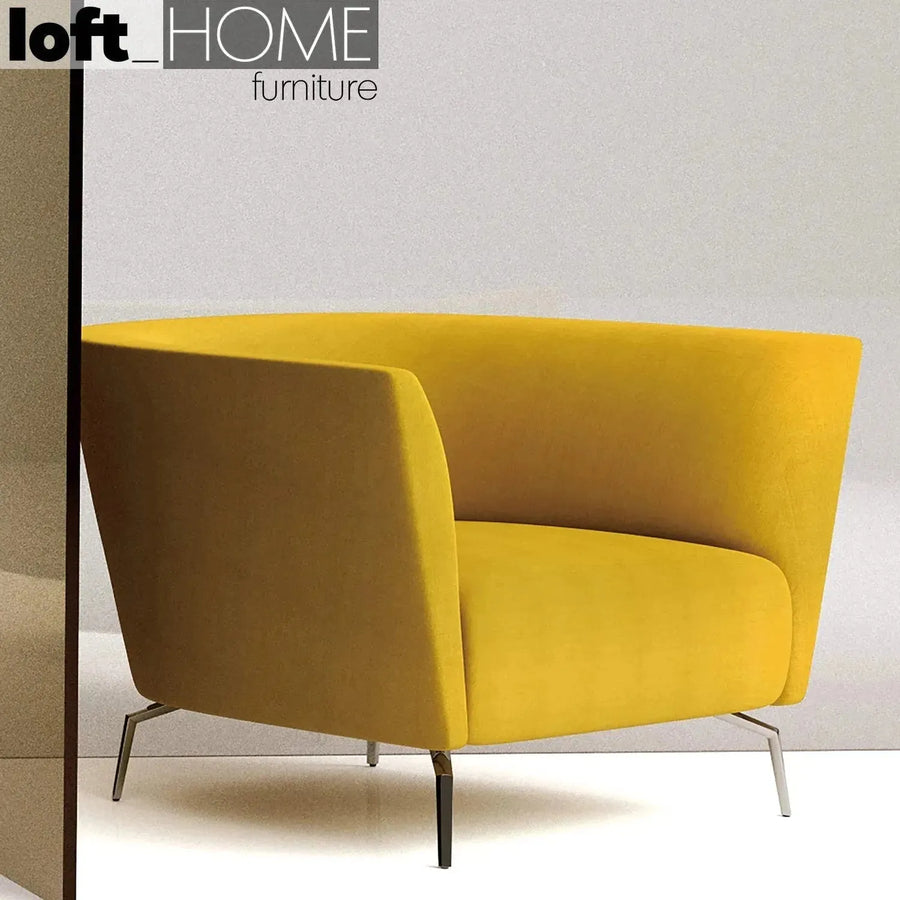 Minimalist fabric 1 seater sofa low back kas primary product view.