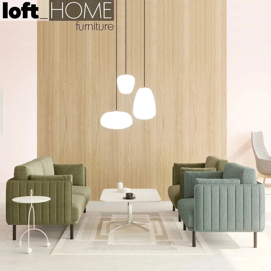Minimalist fabric 1 seater sofa muti with context.