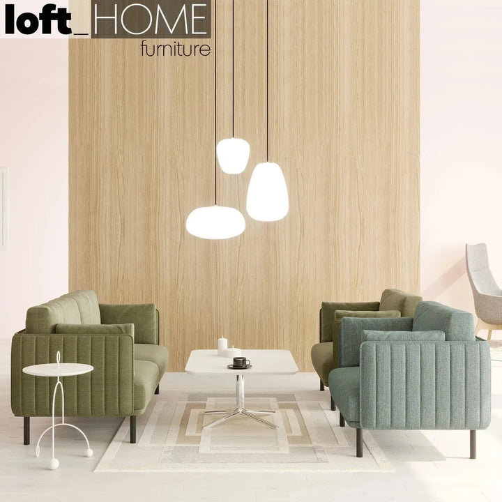 Minimalist fabric 1 seater sofa muti with context.