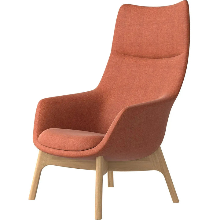 Scandinavian fabric 1 seater sofa sys high back in close up details.